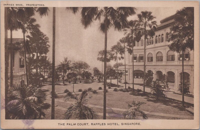 Postcard The Palm Court Raffles Hotel Singapore