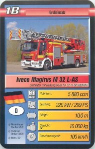Super Trumpf 6x9cm mechanic tradecard 1B Iveco Magirus M 32 L AS Germany