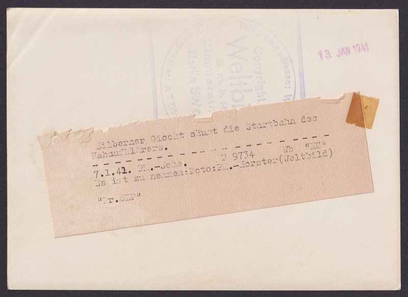 GERMANY 1941, Weltbild photo, WWII, Reconnaissance plane, Aviation