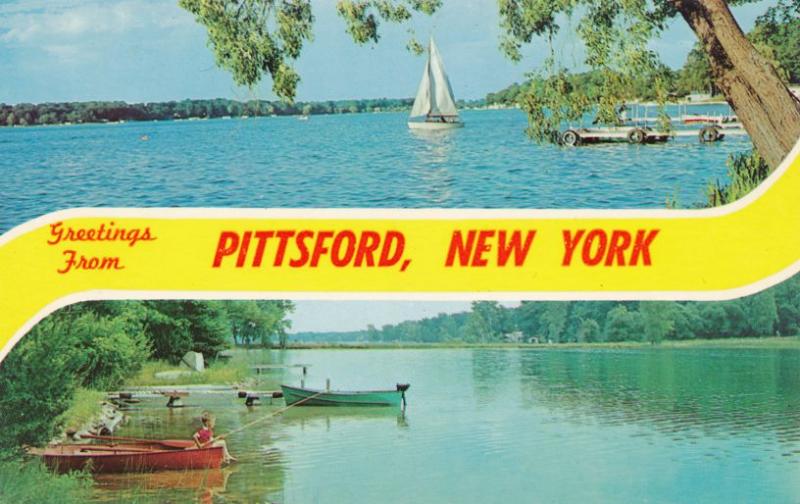 Greetings from Pittsford NY, New York - Sailboat - Fishing - Rowboat