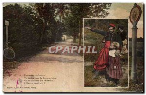 Old Postcard Army Soldier and girl