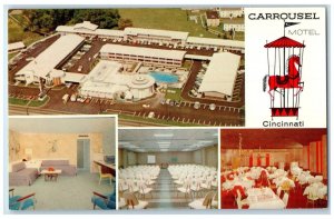 c1960 Carousel Motel Reading Rd. Cincinnati Ohio OH Multiview Vintage Postcard