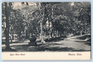 Sharon Connecticut CT Postcard Upper Main Street Trees Scenic View 1910 Unposted