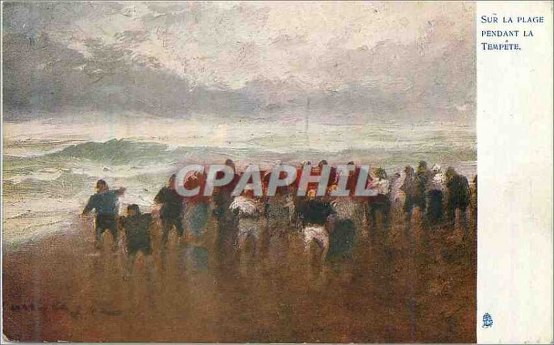 Old Postcard On the Beach for La Tempete