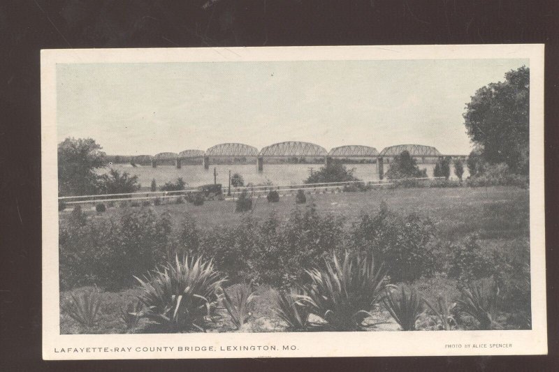 LEXINGTON MISSOURI RIVER RAYLAFAYETTE COUNTY BRIDGE VINTAGE POSTCARD  MO.