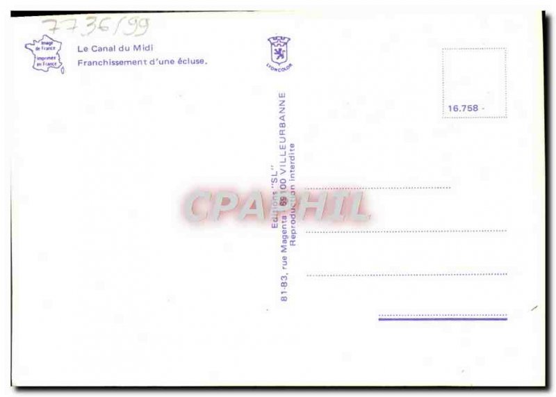 Modern Postcard The Canal Du Midi Crossing d & # 39A ecluse Boat