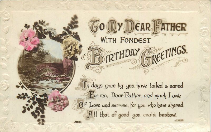 Father Birthday best wishes greetings Postcard