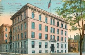 Toledo Ohio~YWCA Building Flag on Top, House Next Door 1912 Postcard