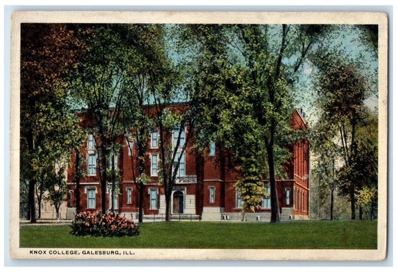 c1920 Knox College Exterior Building Field Galesburg Illinois Vintage Postcard