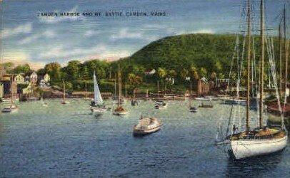 Camden Harbor & Mt. Battie in Camden, Maine