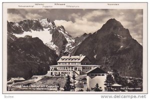 RP: Kreuzeckhaus mit Zugspitze u. Waxenstein , Germany , 20-30s