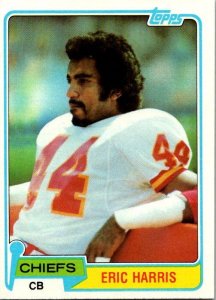 1981 Topps Football Card Eric Harris Kansas City Chiefs sk60166