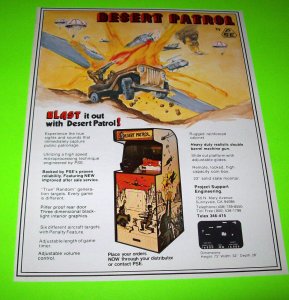 DESERT PATROL + BAZOOKA  PSE 1977 ORIGINAL VIDEO ARCADE GAME SALES FLYER