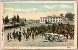 Singing Class at Camp Meade, Annapolis Junction MD Vintage Postcard E41