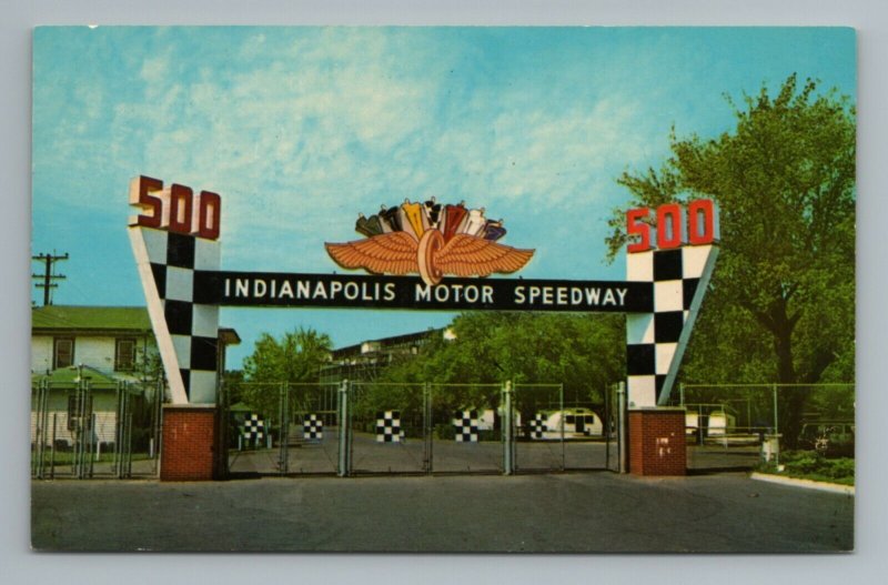 Indianapolis Motor Speedway 500 Gate Car Racing Indiana Vintage Postcard