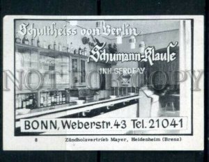 500297 GERMANY ADVERTISING Berlin Schumann Old match label