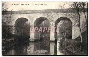 Old Postcard La Motte Beuvron The River And The Bridge