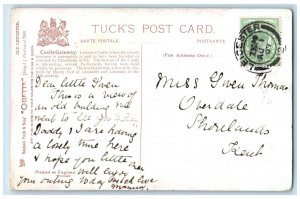 1907 Dog Crowd Old Leicester Castle Gateway Oilette Tuck Art Postcard