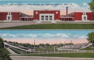 Postcard New Senior High Junior College + Stadium Meridian MS