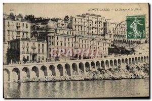 Old Postcard Monte Carlo La Rampe And Hotels