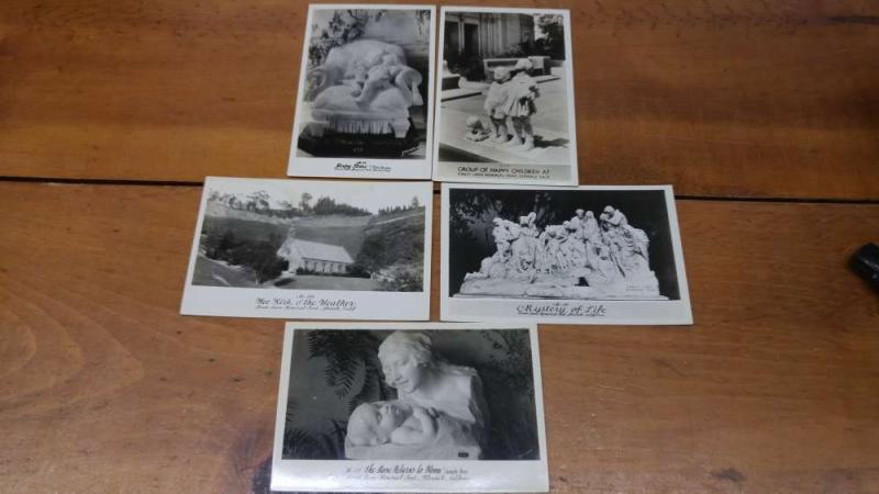 Group of 5 Glendale California Forest Lawn Memorial Real Photo Postcards J49293