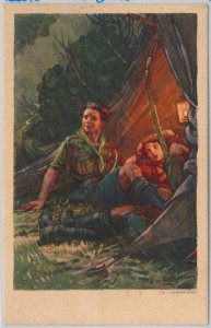 45887 - vintage postcard ITALY - artist signed MEZZANA #3 - BOY SCOUTS-