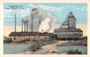 West Frankfort Illinois Industrial Coal Co Street View Antique Postcard K41857