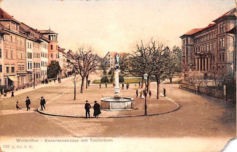 Winterthur Kasernenstrasse mit Technikum Switzerland 1905 