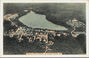 Aerial Photograph Of Eagles Mere Pennsylvania Vintage Postcard C123