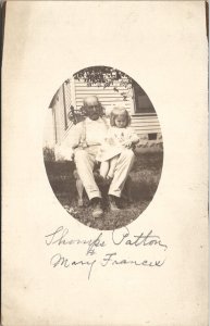 RPPC Sweet Girl and Grandfather Mary Francis with Thomp Patton Postcard B30