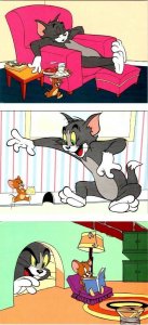 3~4X6 1997 Postcards TV & Film Cartoon Animation  TOM & JERRY  Cat & Mouse Games