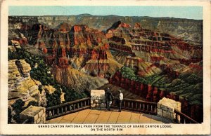 Terrace of Grand Canyon Lodge Grand Canyon National Park AZ Postcard PC10