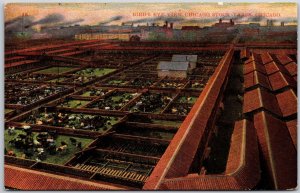 Birds Eye View Chicago Stockyard Chicago Illinois IL Livestock Market Postcard