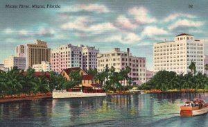 Vintage Postcard Artery For Water Commerce Inn Everglades Miami River Florida FL