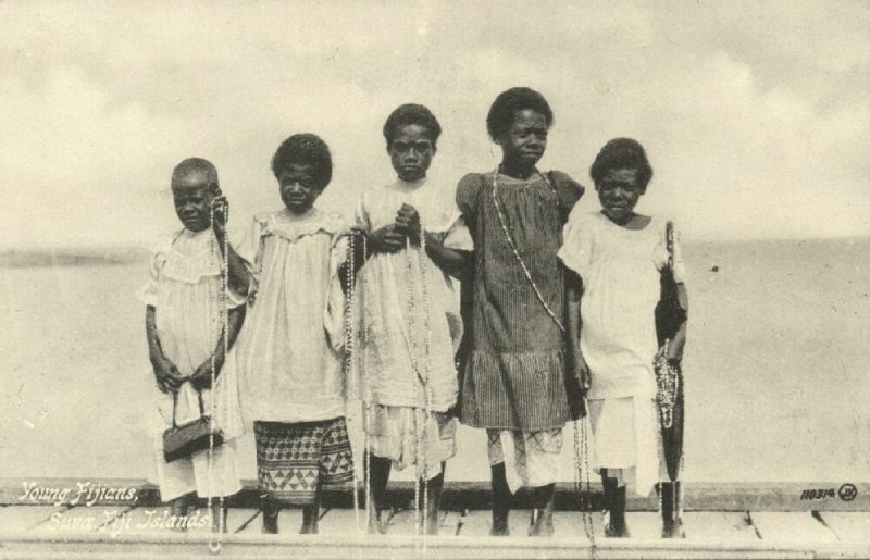 fiji islands, SUVA, Native Young Fijians (1910s)