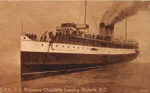 J14/ Ship Postcard c1910 Victoria BC Canada SS Princess Charlotte 218