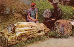 ELLENSBURG, WA Washington GINKGO PETRIFIED FOREST~Older Couple Chrome Postcard