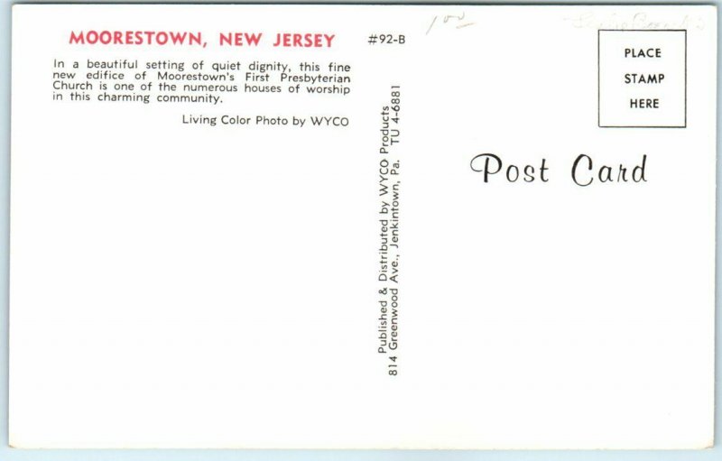 Postcard - Frist Presbyterian Church - Moorestown, New Jersey 