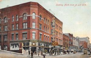 Vincennes? Iowa birds eye view north from C and 13th antique pc Z17616