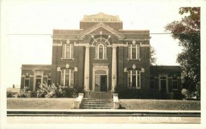 Farmington Missouri Long Memorial Hall 1940s RPPC Photo Postcard 20-5244