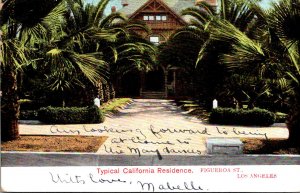 California Los Angeles Typical Residence On Figueroa Street 1907