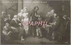 Old Postcard Museum of Louvre Paris Greuze J B The Village granted