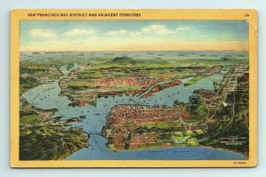 Bay District Adjacent Territory Topographic San Francisco California CA Postcard