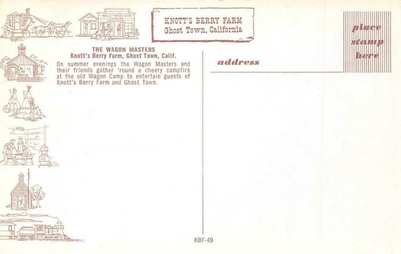 WAGON MASTERS Ghost Town KNOTT'S BERRY FARM Cowboys c1950s Vintage Postcard
