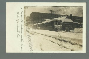 Canton OHIO RPPC c1910 BLIZZARD Snow TROLLEY Streetcar DRIFTS Street Car