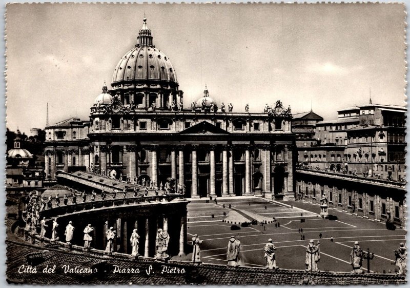 Vaticanus Town - St Peter's Square Vatican City Real Photo RPPC Postcard