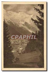 Old Postcard General view Chamonix and Mont Blanc