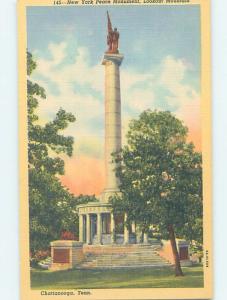 Linen NEW YORK CIVIL WAR MONUMENT Lookout Mountain - Chattanooga TN F2026