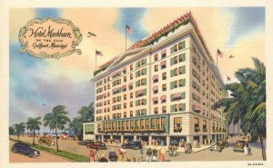 1950s Mississippi Gulfport Hotel Markham autos linen Teich Postcard 22-11581