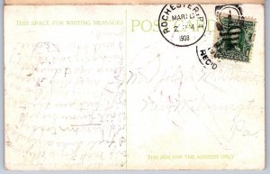 K36/ Interesting Postcard c1910 Leap Year Wedding Bells Umbrella Cigar 69